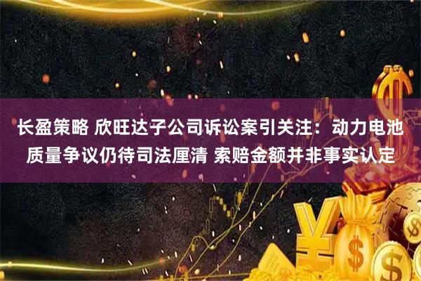 长盈策略 欣旺达子公司诉讼案引关注：动力电池质量争议仍待司法厘清 索赔金额并非事实认定