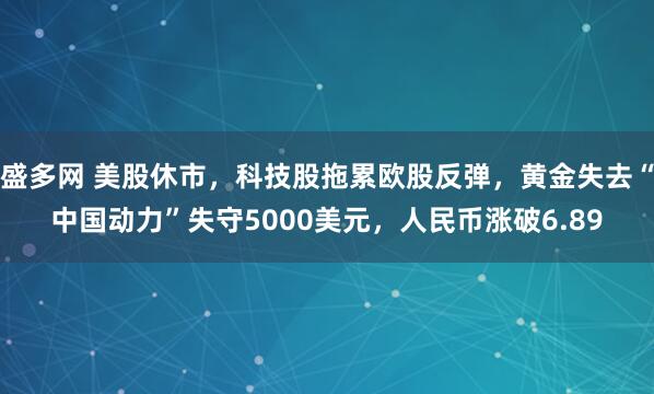 盛多网 美股休市,科技股拖累欧股反弹,黄金失去“中国动力”失守5000美元,人民币涨破6.89
